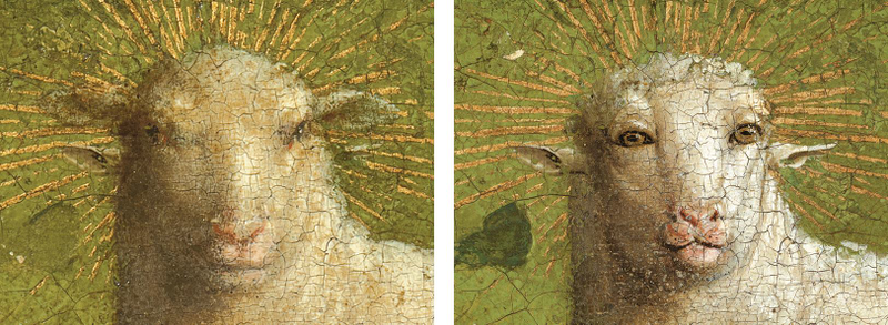 Illustration for article titled Restauran la famosa Adoración del Cordero Místico de los hermanos van Eyck y aparece esto